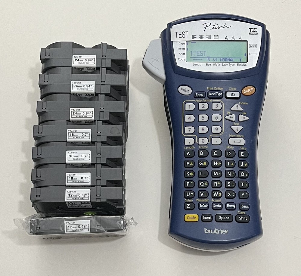 Brother P-Touch PT-1400 Pro Label Maker + TZ tape Refill Cartridge bundle Tested