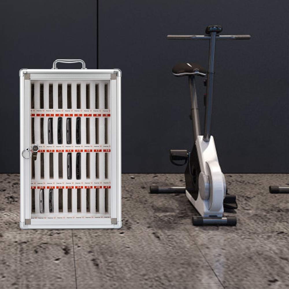 36-Slot Aluminum Alloy Cell Phone Storage Cabinet Pocket Chart Organizer Box