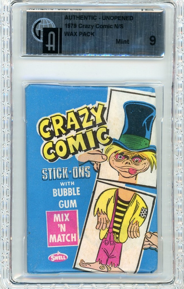 1967 Swell Crazy Comics GAI 9 Unopened Wax Pack Vintage Collectible