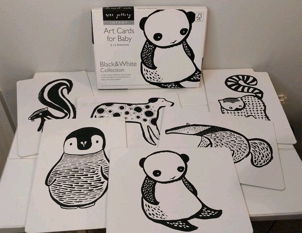 Wee Gallery Black White Visual Stimulation Art Cards for Newborns 0-12 Months-image