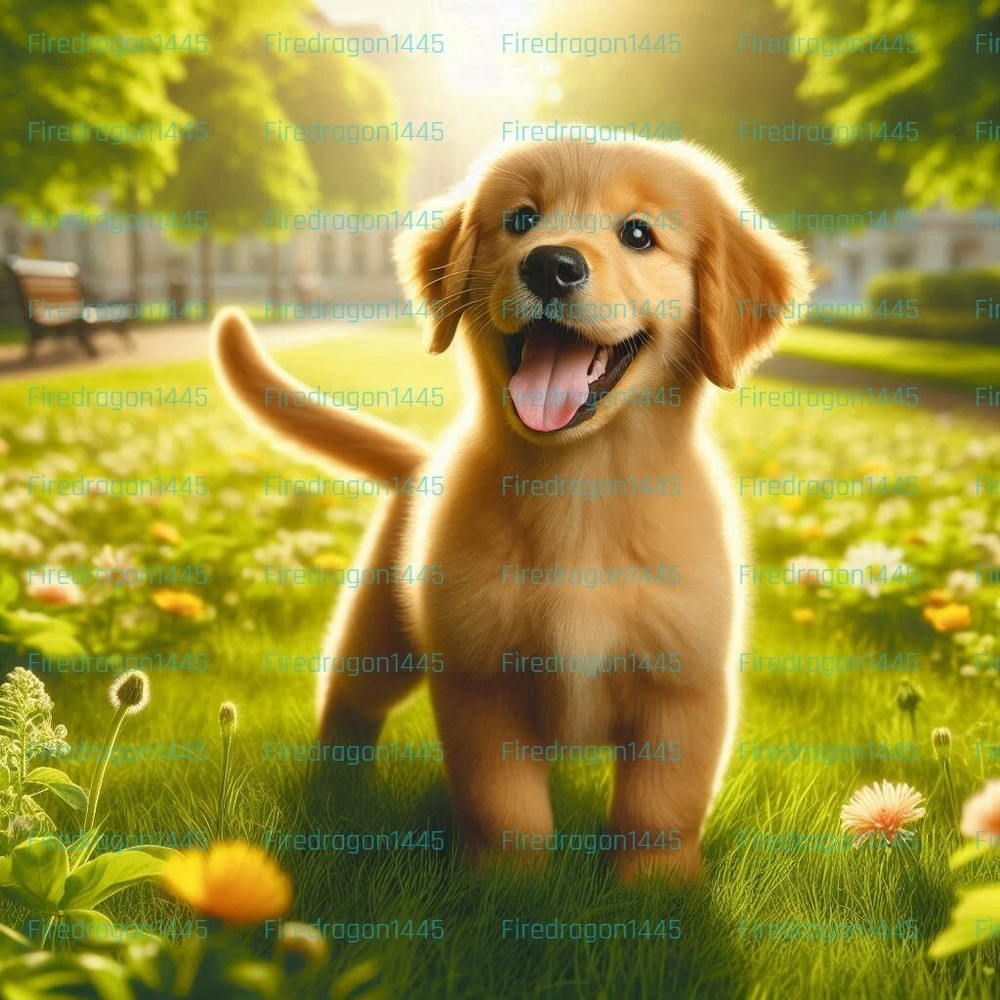 AI Art Dog Digital Wallpaper Background for Desktop