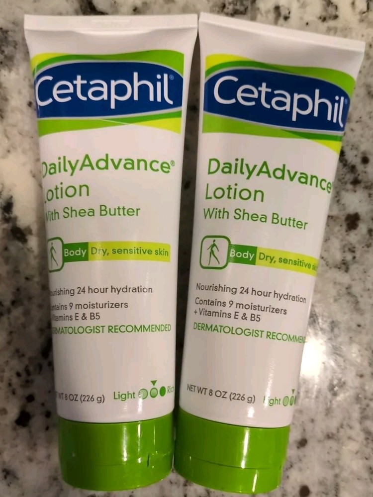 Cetaphil Daily Advance 2-Pack Body Lotion with Shea Butter for Dry Sensitive Skin 8oz