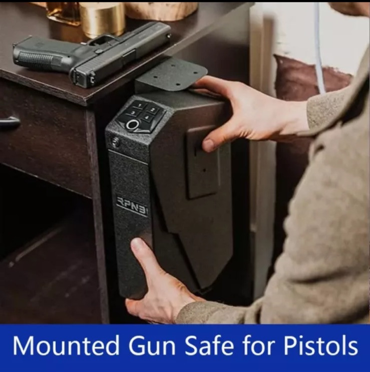 RPNB Mounted Gun Safe for Pistols,  Biometric Fingerprint,  OPEN BOX