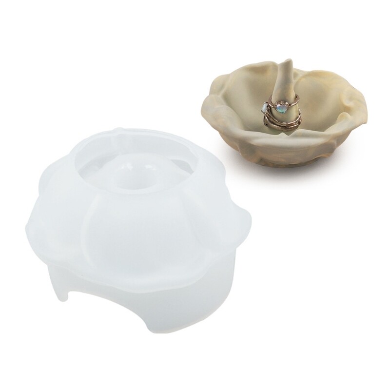 Rose-Shaped Silicone Mold for Handcrafted Jewelry Dishes