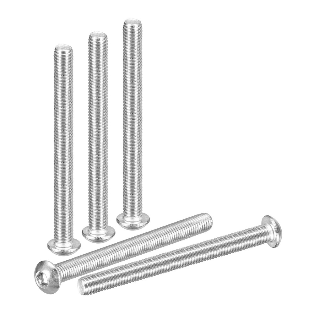 M8-1.25x95mm Button Head Socket Cap Screws 10Pack 304 Stainless Steel Silver