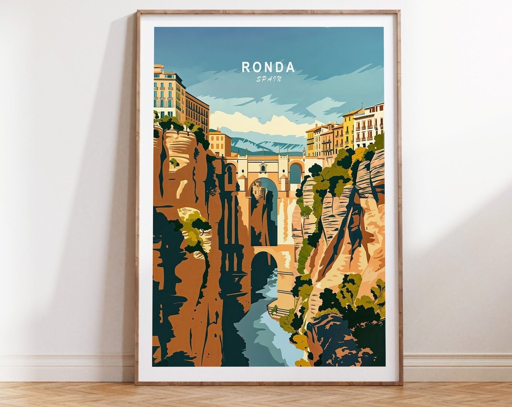Ronda Spain Poster Spain Travel Wall Art Bridge Ronda Poster Spain Custom