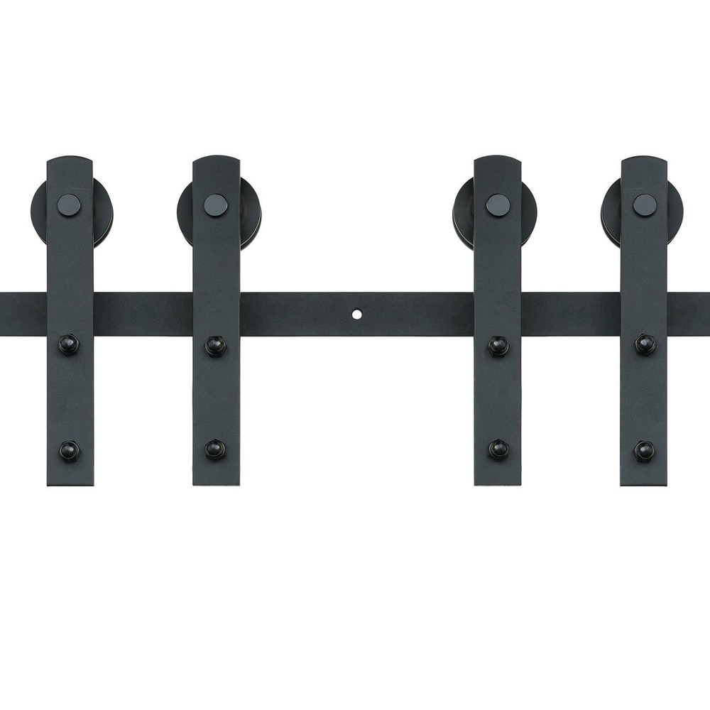 8FT Sliding Barn Door Hardware Closet Track Kit for Double Doors