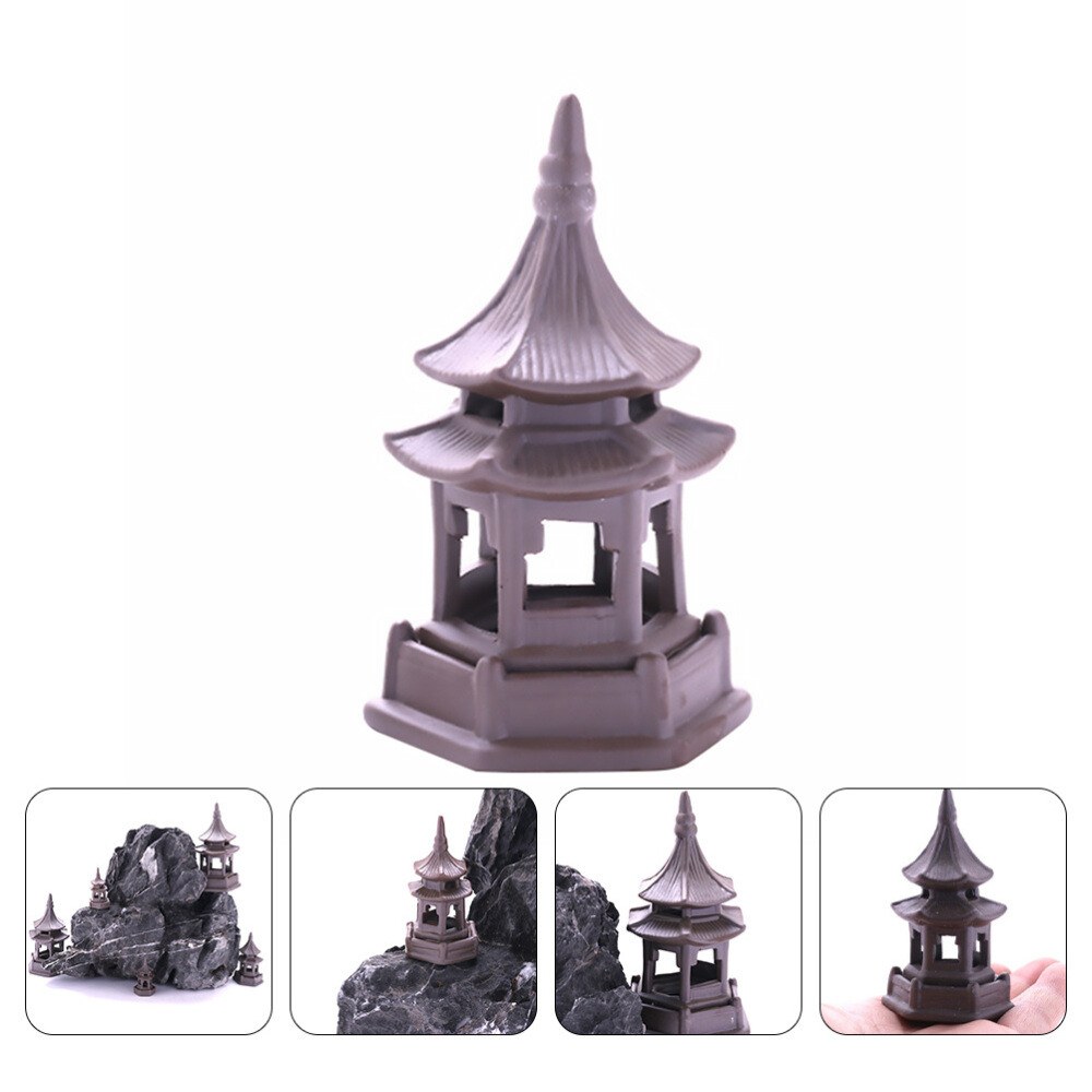 Fish Hiding Cave Pagoda Statue Fish Tank Decorations Small Pagoda Garden Statue