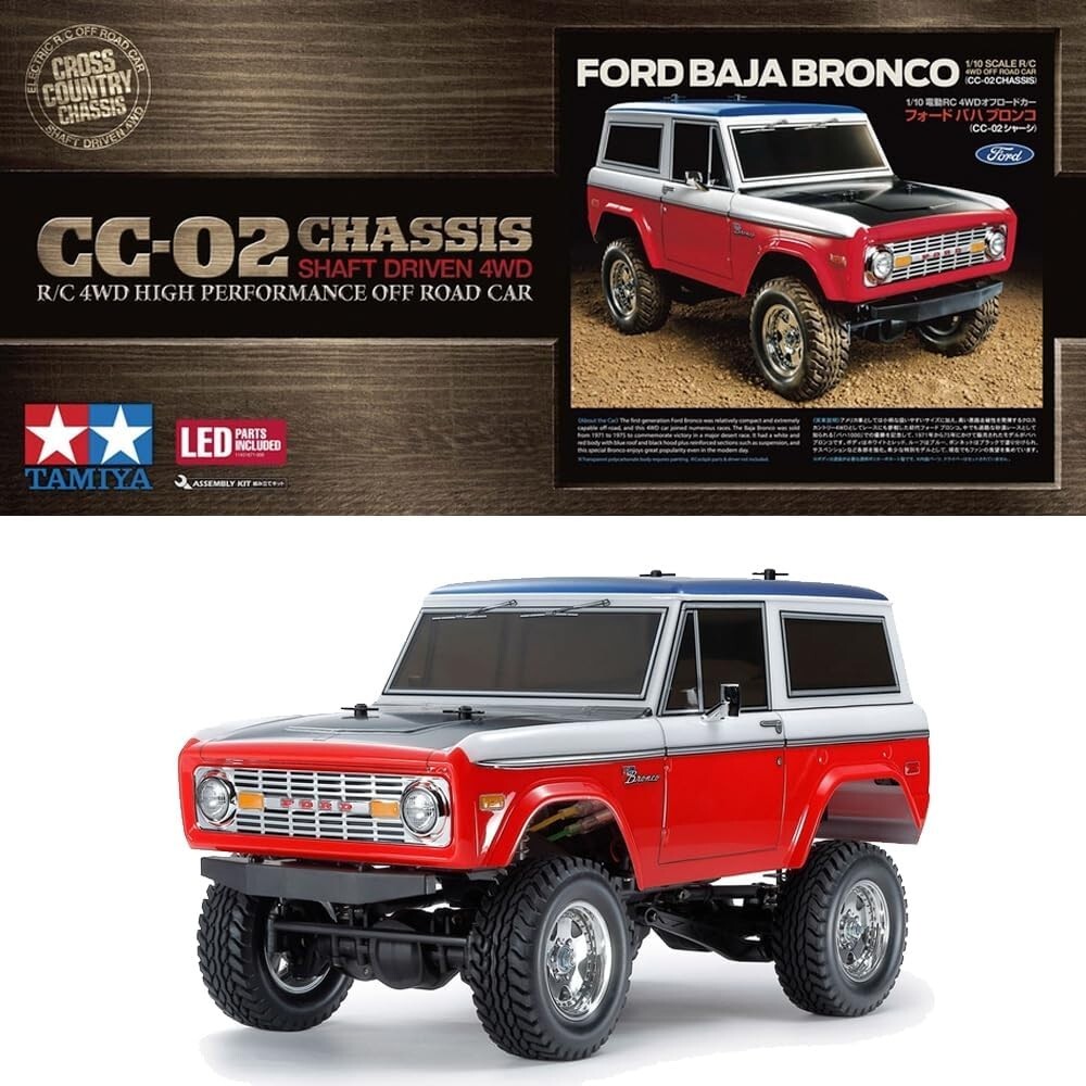 Tamiya 1/10 Ford Baja Bronco Electric RC Car Kit with CC-02 Chassis 58736