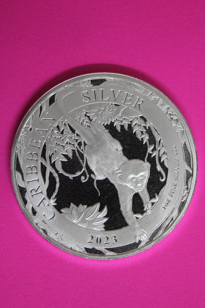 2023 Barbados Monkey 1 Oz .999 Fine Silver Coin BU Gem Uncirculated $1
