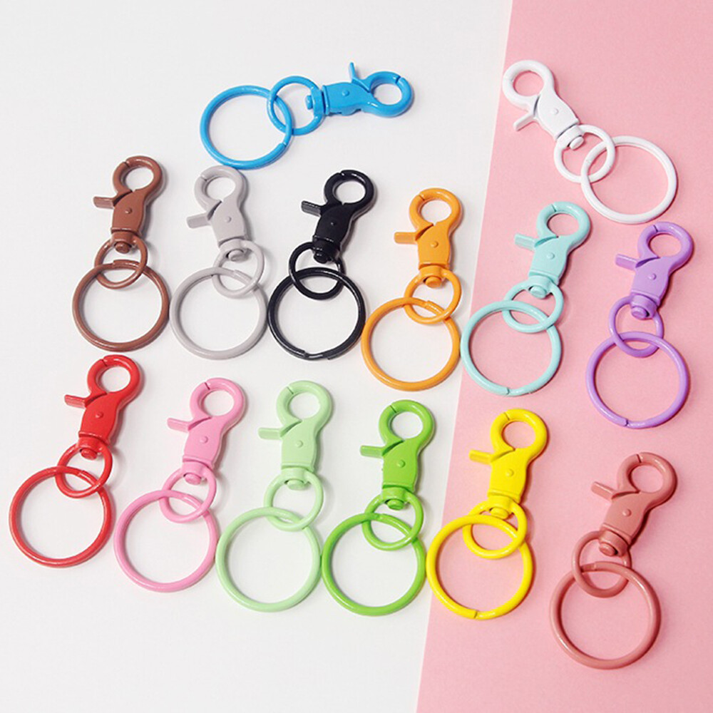 20 Color Spray Painted Keychain DIY Lobster Buckle With Snap Ring Key Ring