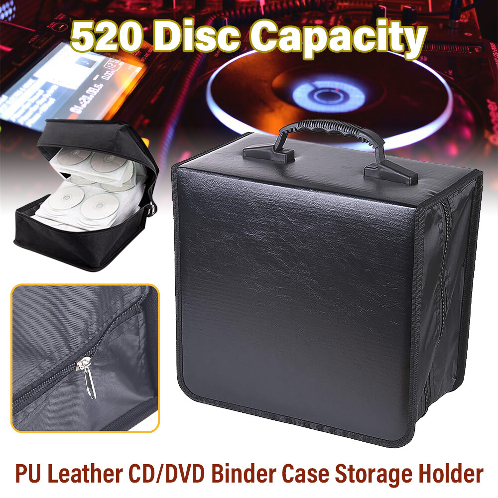 Portable 520 Disc CD DVD Storage Bag PU Leather Wallet Holder Case Box Organizer