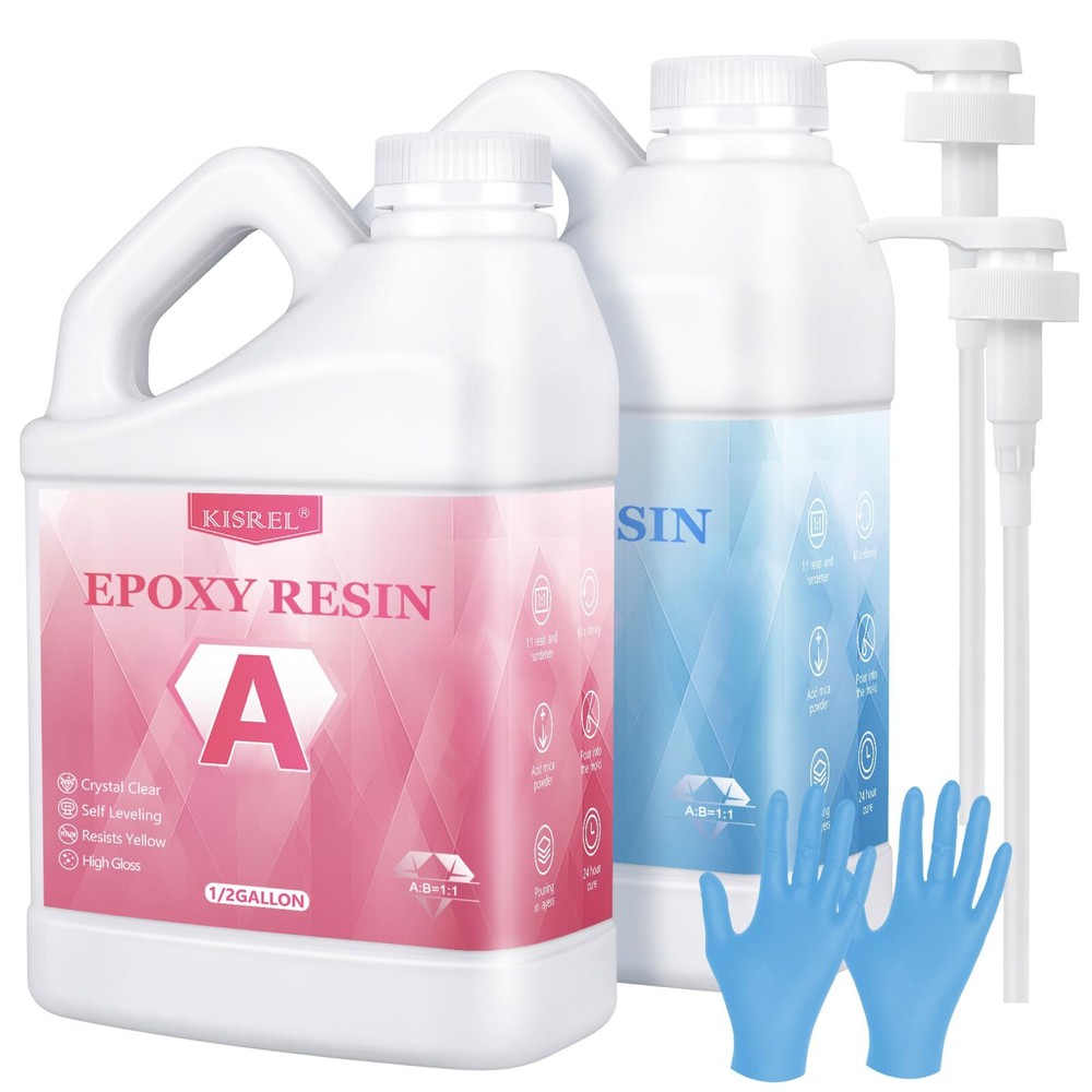 Crystal Clear 1 Gallon Epoxy Resin Kit – No Yellowing No Bubbles Non-Toxic