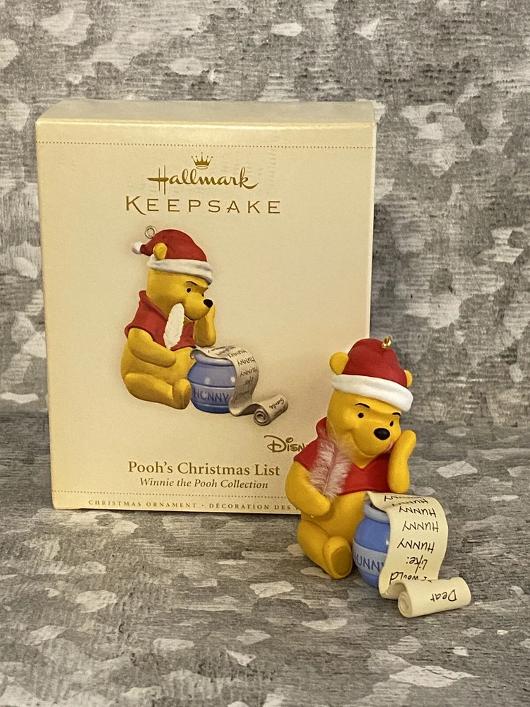 Disney Hallmark Keepsake Winnie The Pooh Pooh's Christmas List Ornament 2006