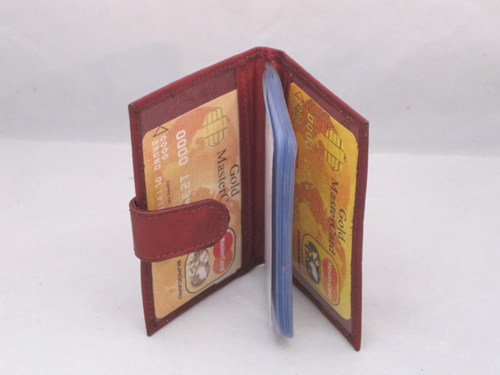 CREDIT CARD PICTURE HOLDER 20 PAGES WITH SNAP NEW BROWN GIFT IDEA FREE SHIPPING-image