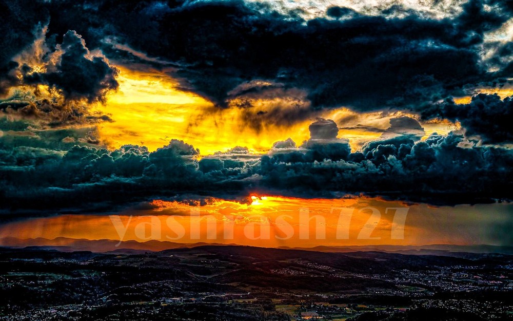 Digital Image Picture Photo Wallpaper Background City Skyview Sunset Desktop Art