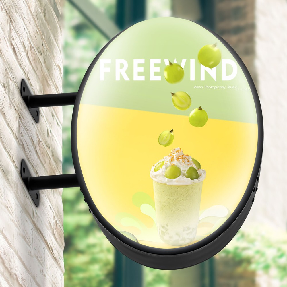 Double-sided LED advertising light box illuminated projecting sign for outdoor use in the USA