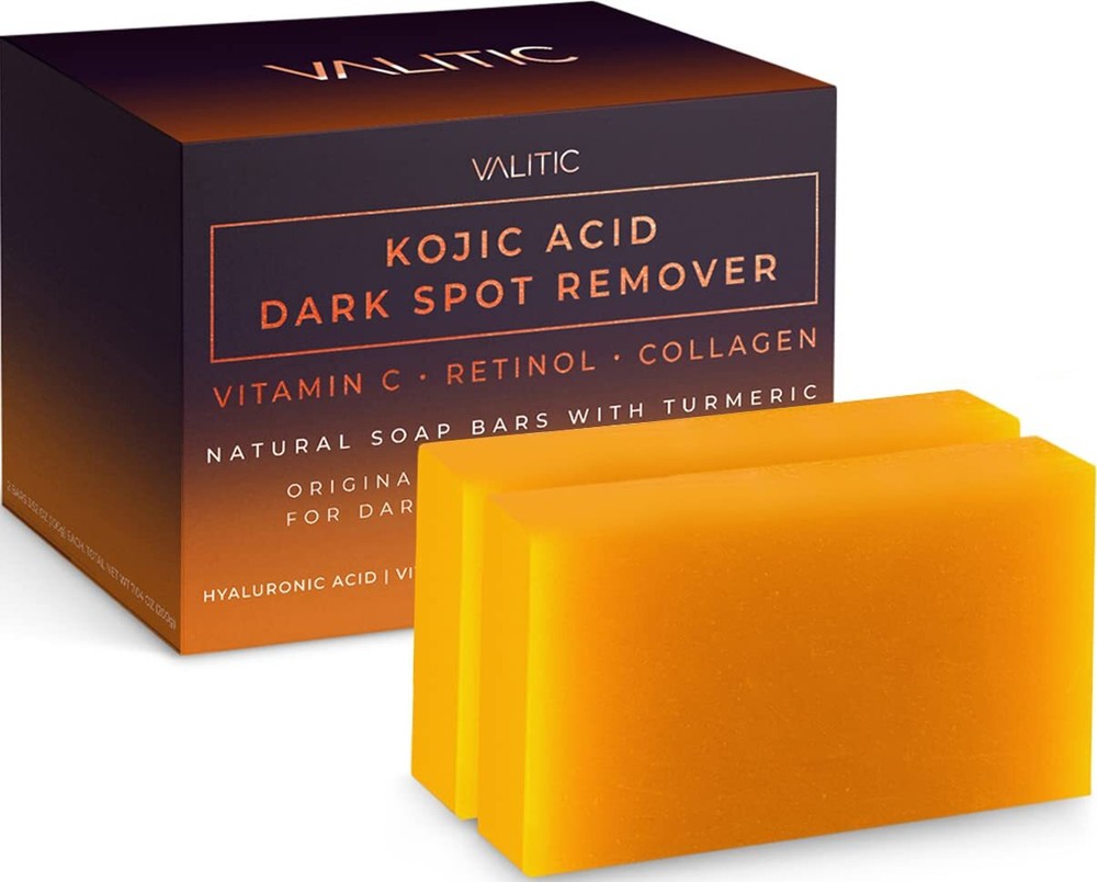 VALITIC Kojic Acid Soap Bar with Vitamin C Retinol Collagen for Dark Spots Brightening