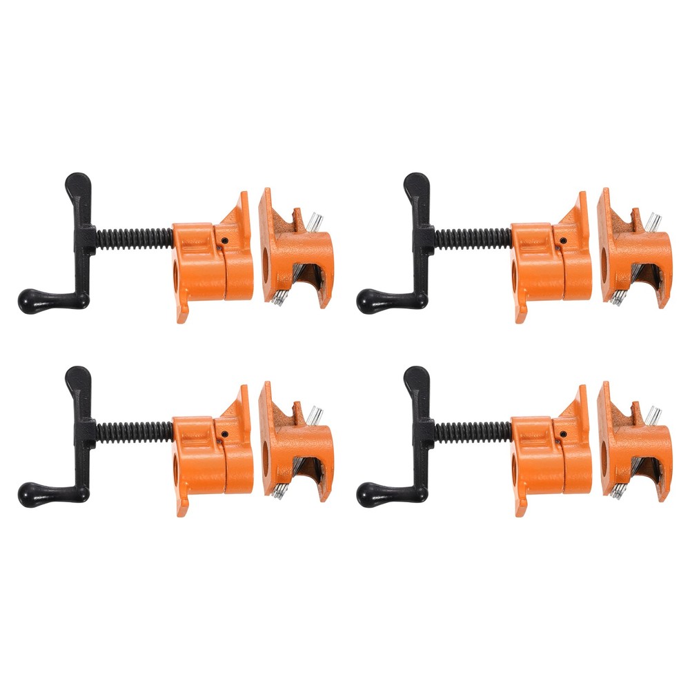 4Pcs 3/4 Inch Black Pipe Steel Clamps for Wood Gluing and Fixturing