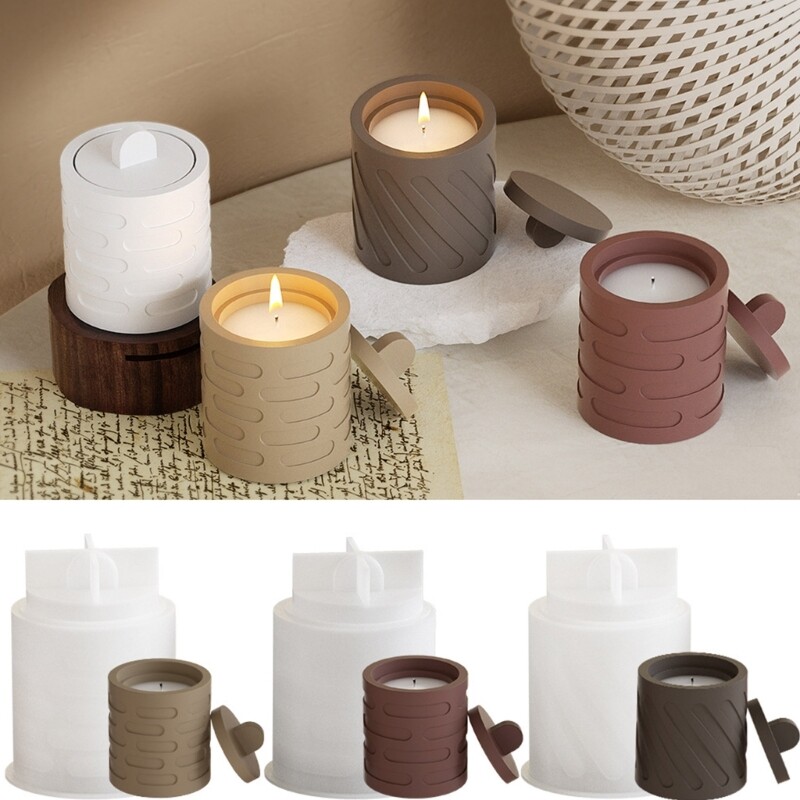 Artistic Silicone Jar Molds with Lids for Resin Jewelry Box Crafting