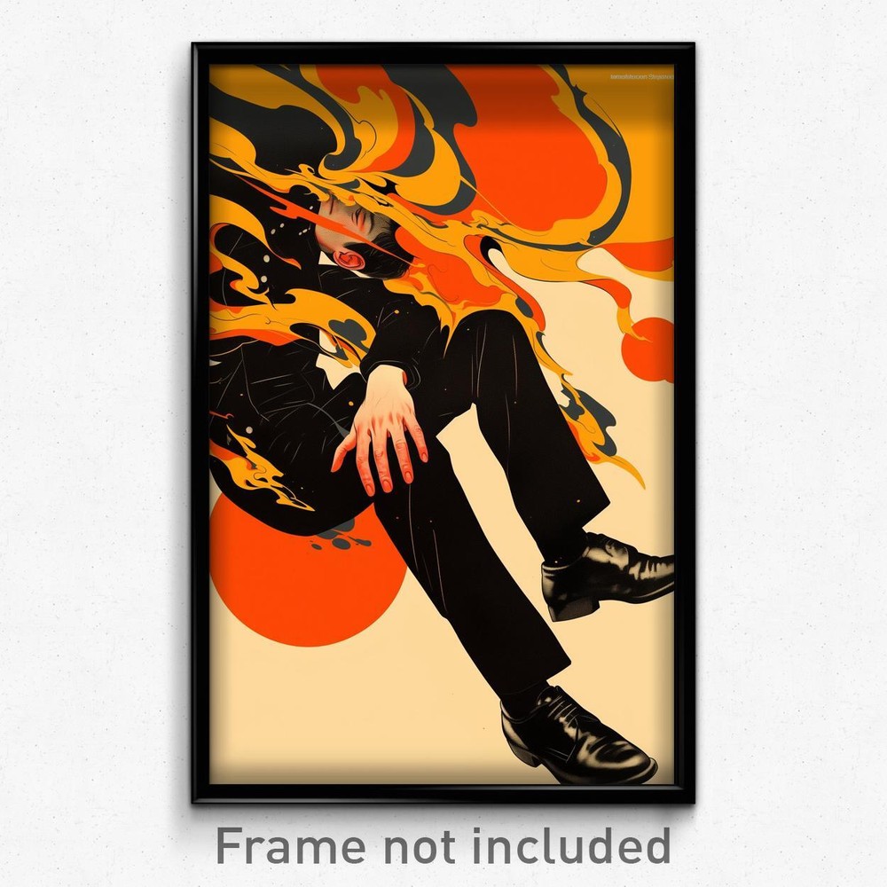 Vintage Spanish Movie Poster - Intrigued Man in Bronze Seamed Legwear Print