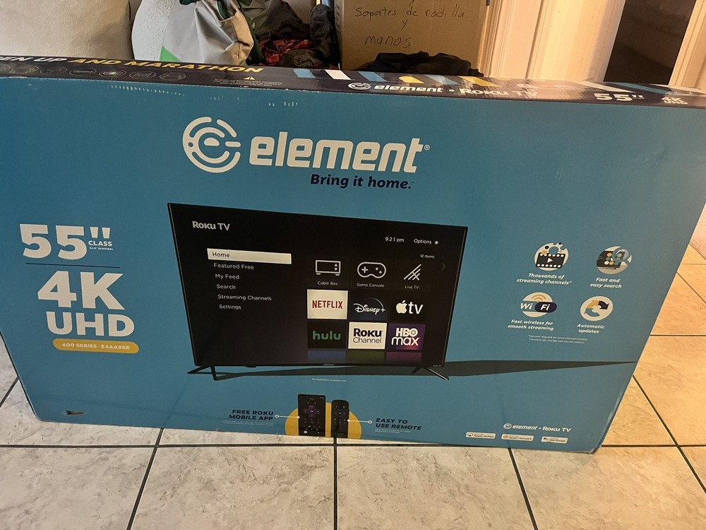 55-inch Element 4K UHD HDR10 Roku Smart TV E4AA55R  