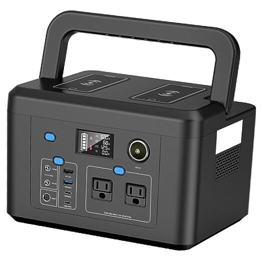 Portable Power Station  296Wh Battery Backup with 2 Pure Sine Wave AC 600W