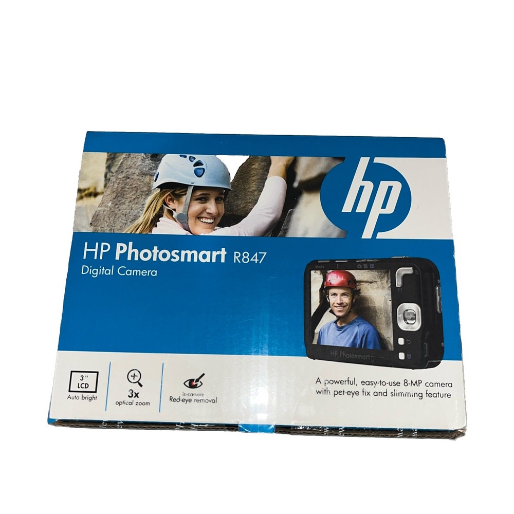 SEALED HP Photosmart R847 8.0MP Digital Camera Silver W/BOX,CASE,CHARGER, MANUAL