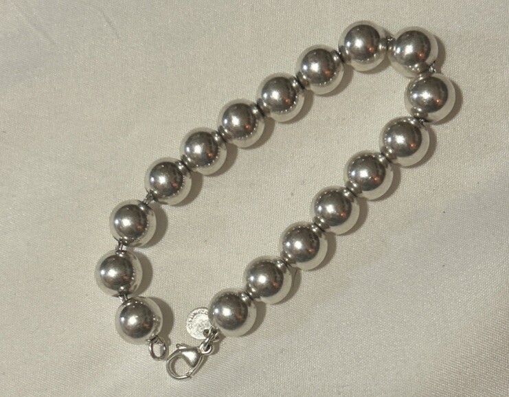 Tiffany & Co. Tiffany HardWear 7 in Beaded Bracelet 925 Sterling Silver