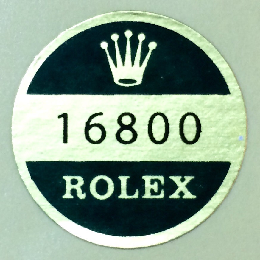 Vintage 1980s Rolex Submariner Date 16800 Steel Caseback with Sticker Certificate