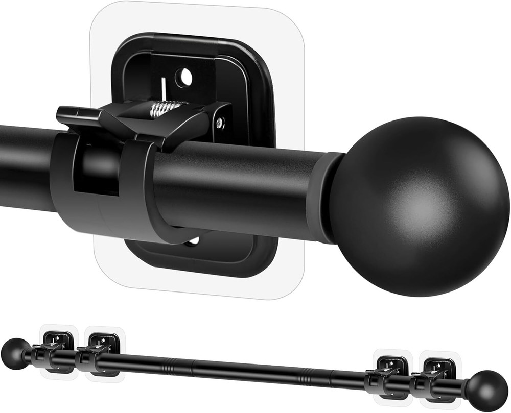 Curtain Rods No Drilling for Windows Set 32 to 48 Inch,5/8 Inch Diameter Drapey