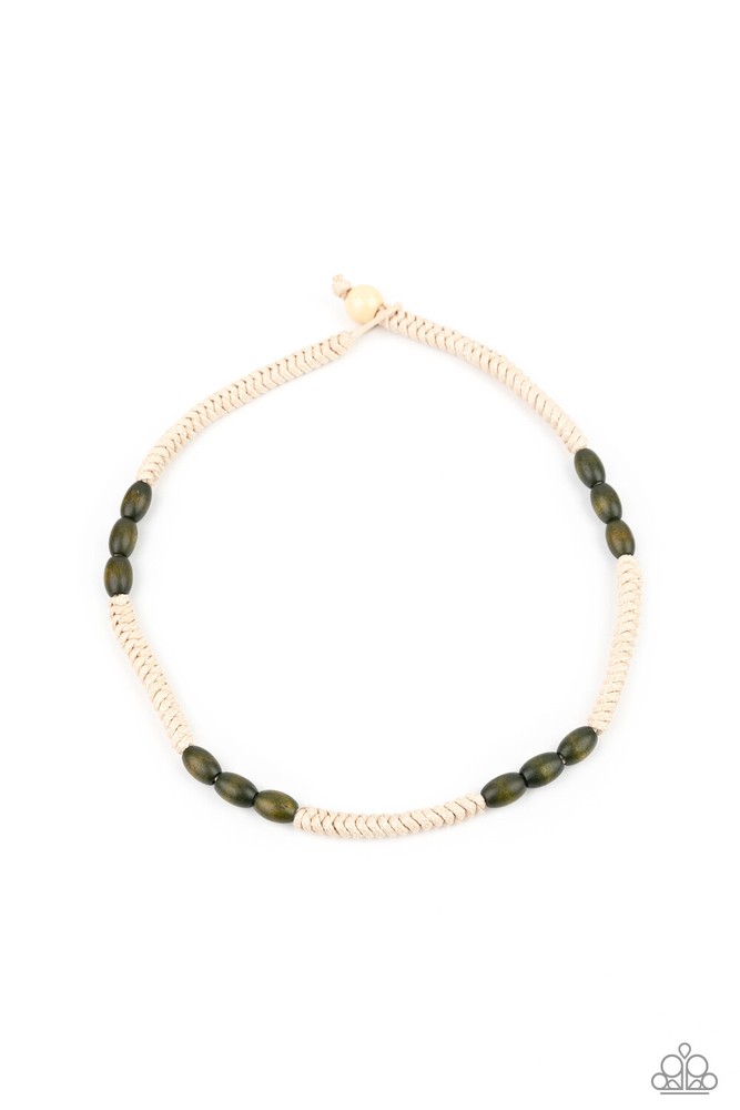 Tahiti Tide - Green - Paparazzi Accessories Men's Necklace