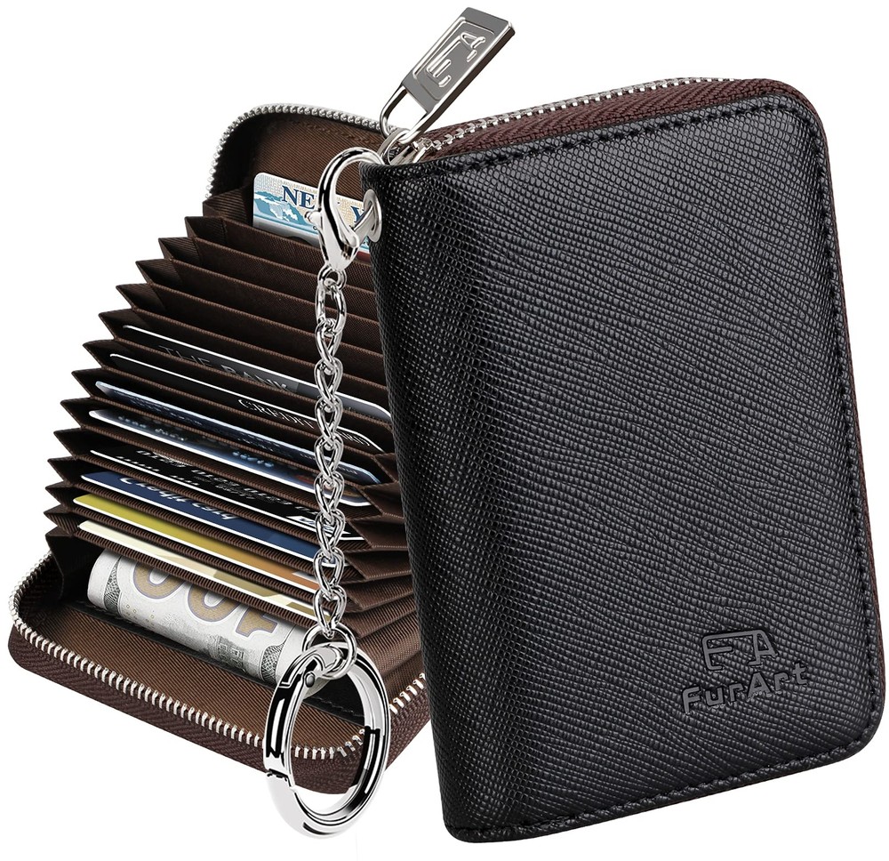 RFID-Blocking Zipper Card Holder for Men & Women – Compact Credit Card Wallet Case-image