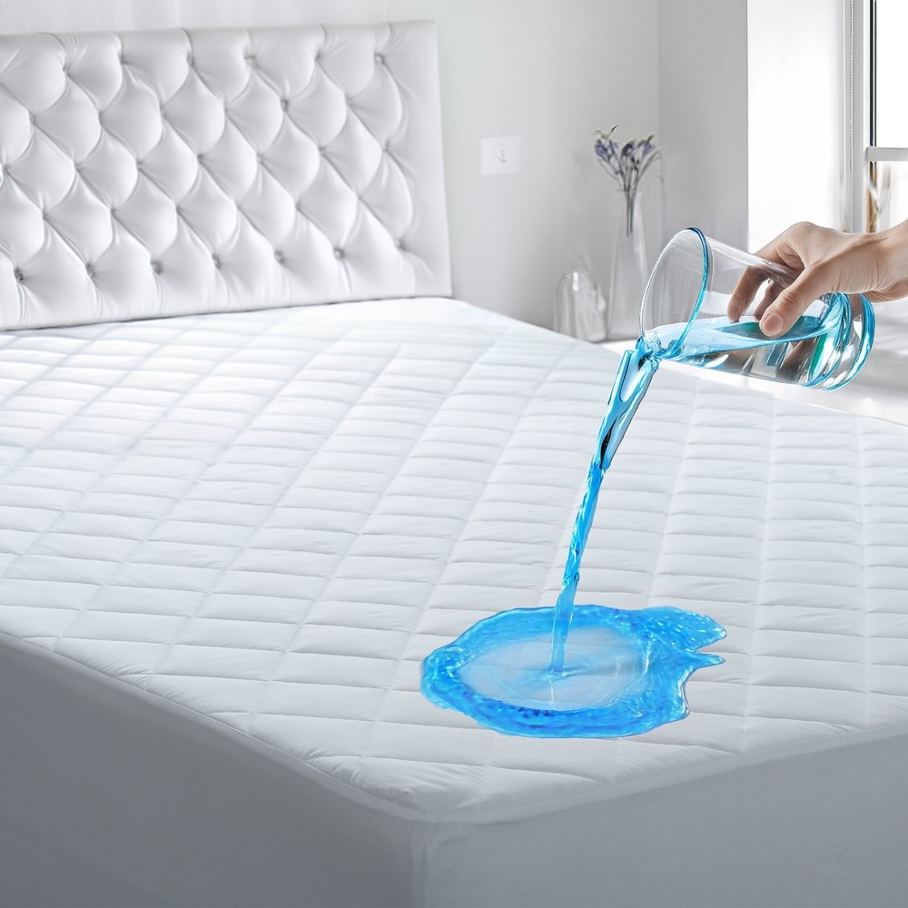 Waterproof Mattress Pad Cooling Breathable Protector Deep Pocket Mattress Topper