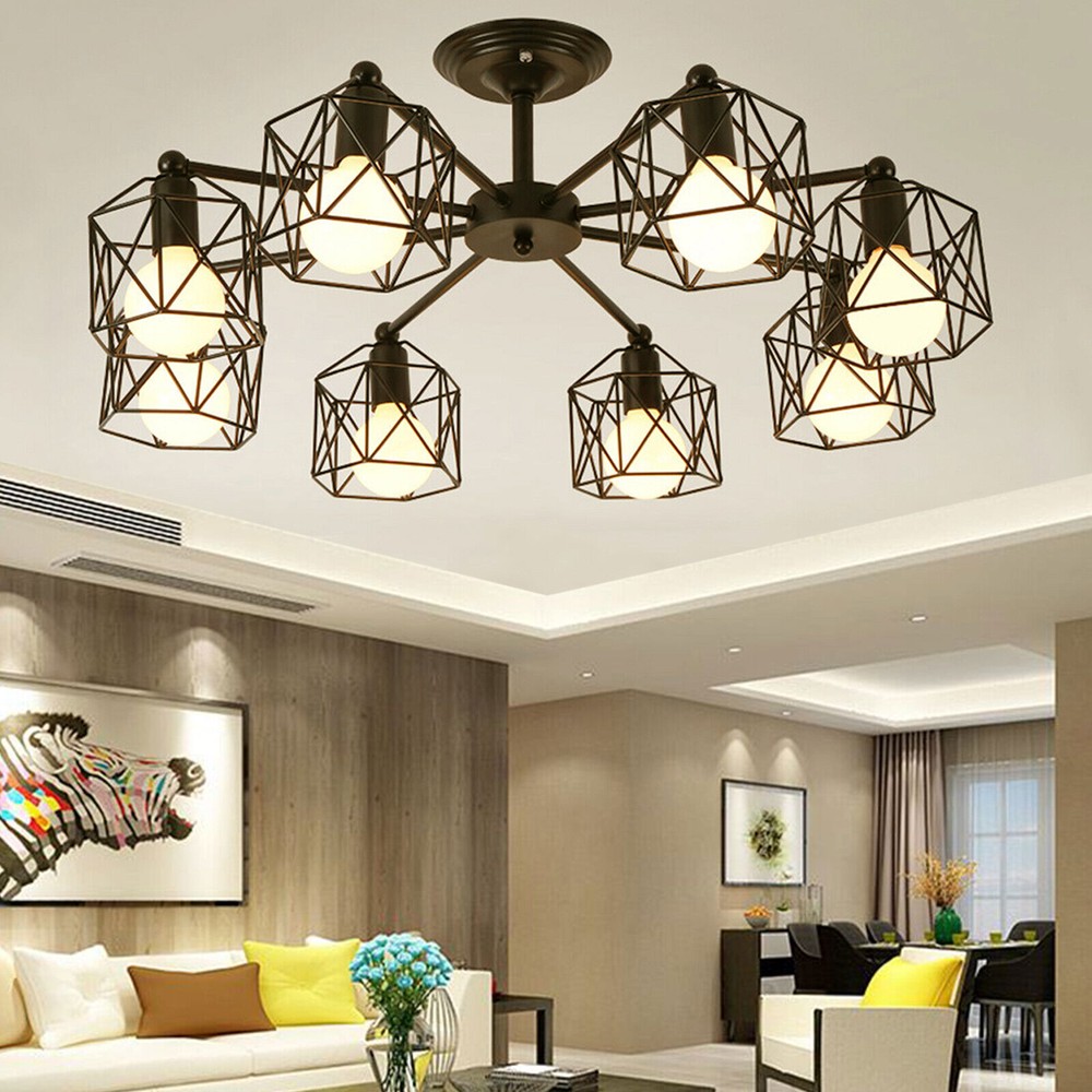 Ceiling Chandelier Branch Light 8-Head Hanging Lamp Farmhouse Ceiling Fixture US
