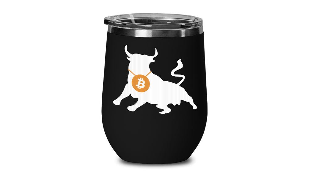 Bitcoin Bull Wine Cup – Cryptocurrency Travel Tumbler for BTC Investors  -image