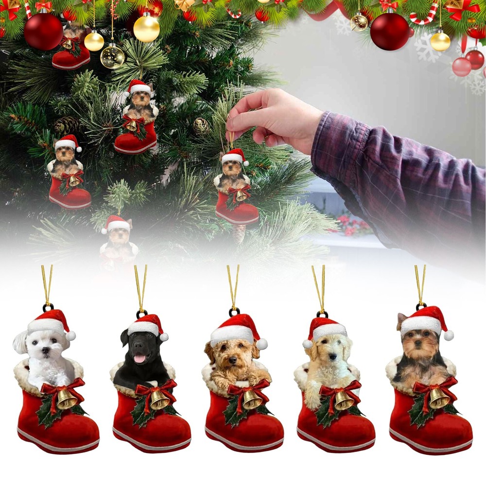 Dogs Christmas Decorations Tree Hanging Xmas Decorate Ornaments Gift Pendant