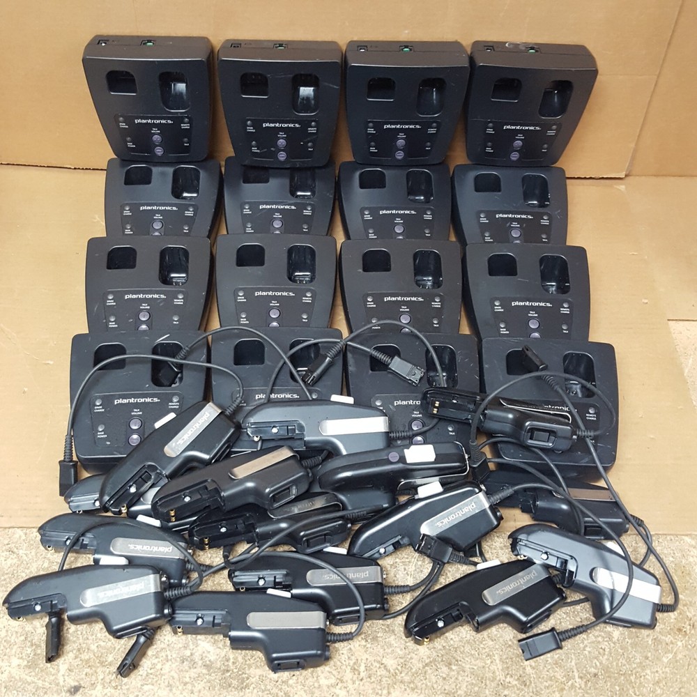 Lot of 16 Sets - Plantronics (16) CA12CDSY Remotes & (16) Bases - No Btry - USED