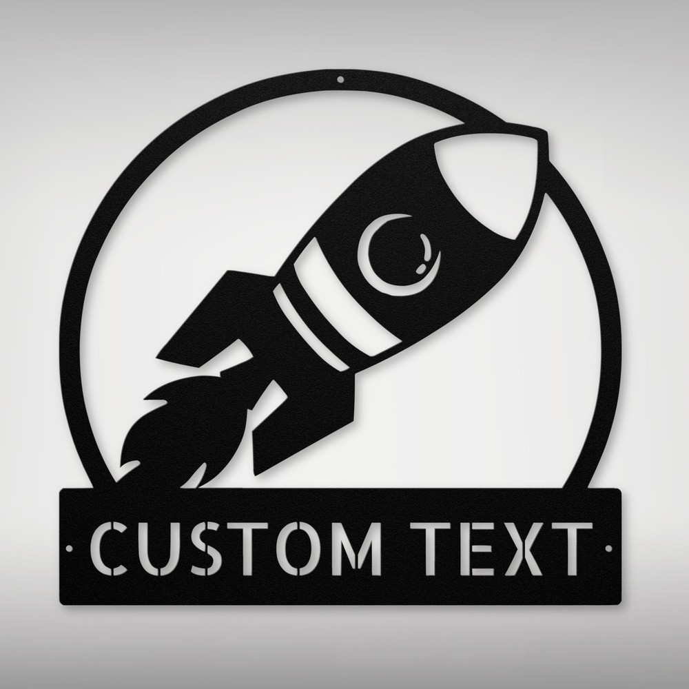 Custom Rocket Metal Sign - Unique Space Decor for Home or Office