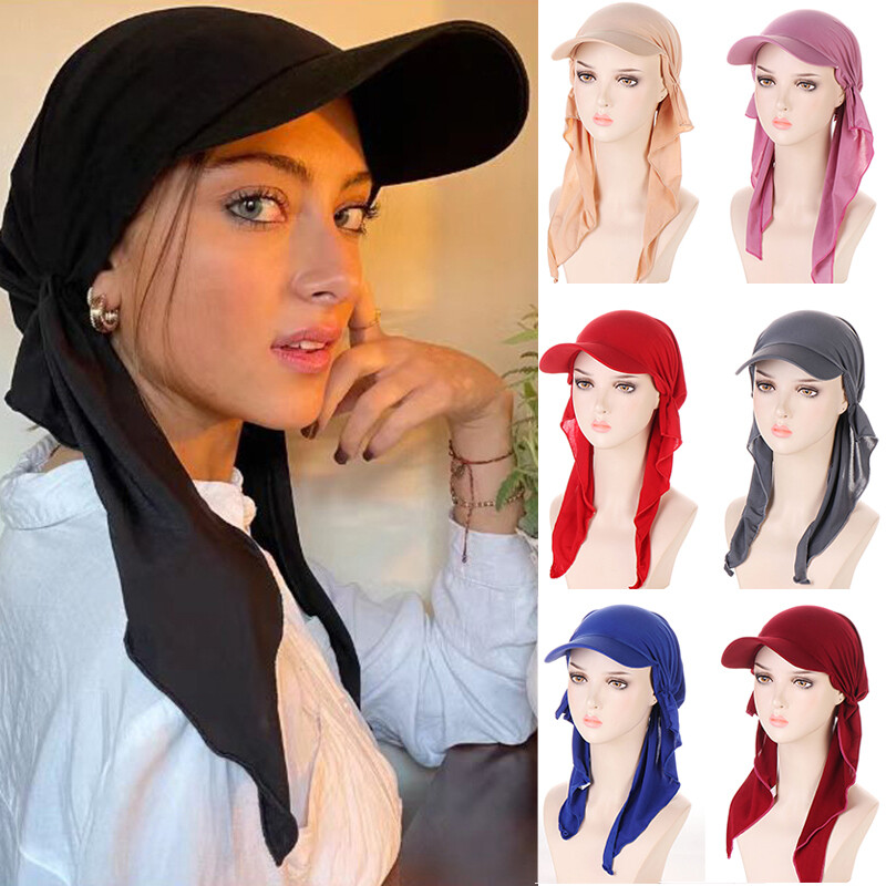 Fashion Headscarf Baseball Cap Turban Hat Sun Hats Sunshade Outdoor Brim wi