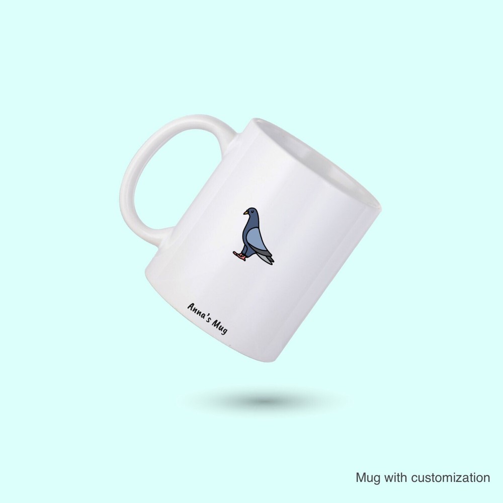Bird Pigeon Coffee Mug Bird Personalized Mug Bird Icon Coffee Cup Pigeon Bird