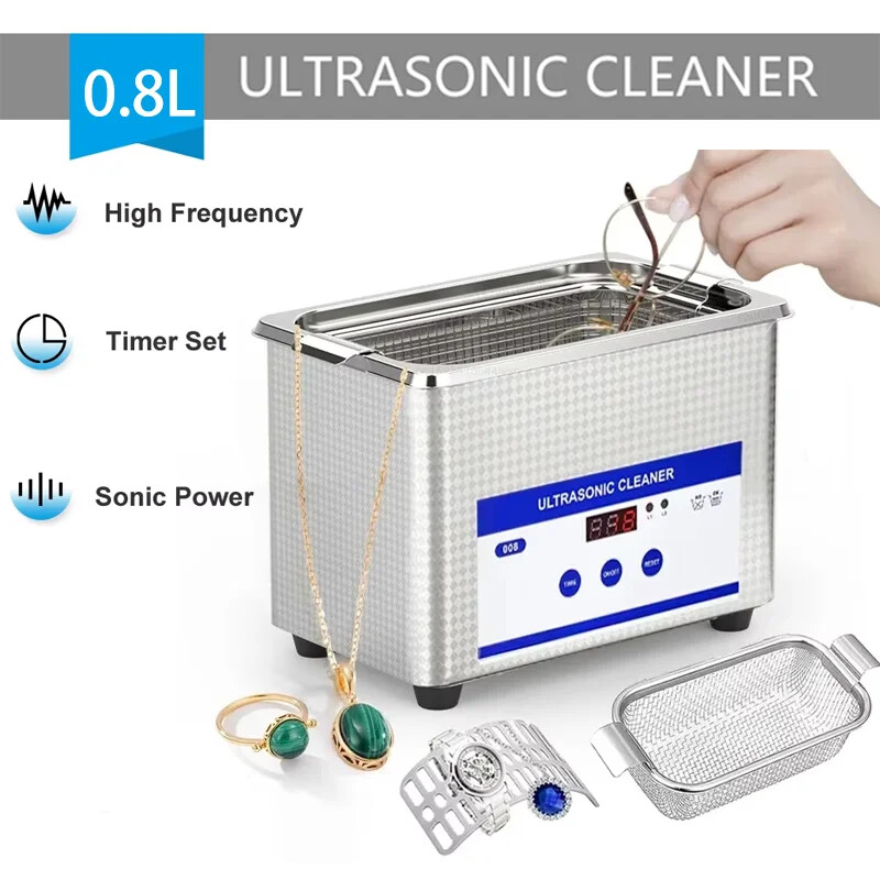 800ml Ultrasonic Cleaner for Jewelry Glasses Electronics with Digital Timer