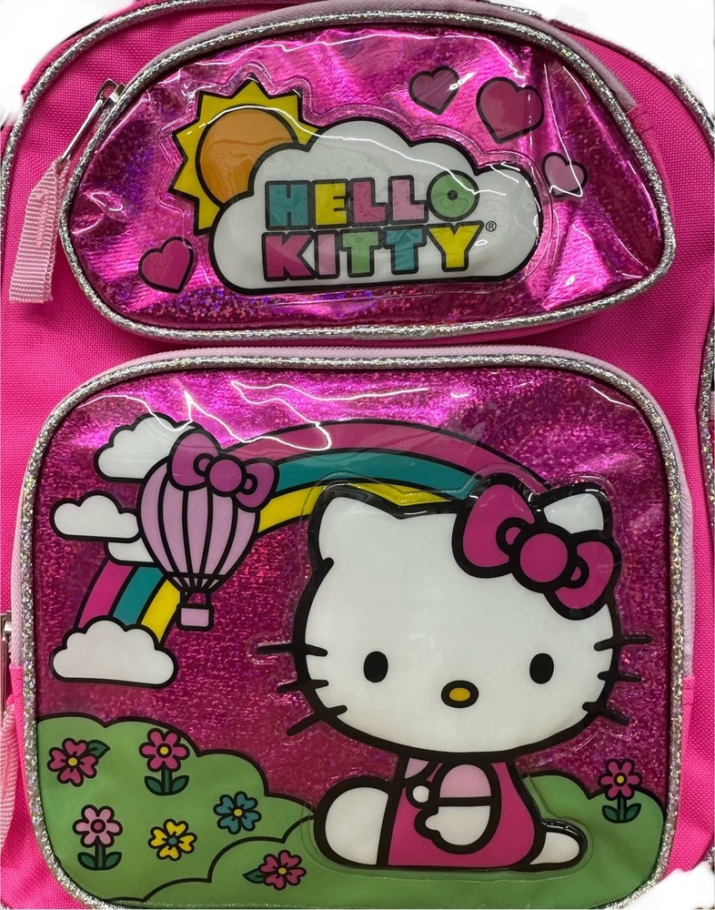 Hello Kitty Pink Shiny 12 Inch Small Backpack for Kids