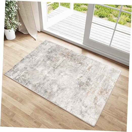 2x3 Washable Entryway Rug in Grey & Brown - Durable & Stylish