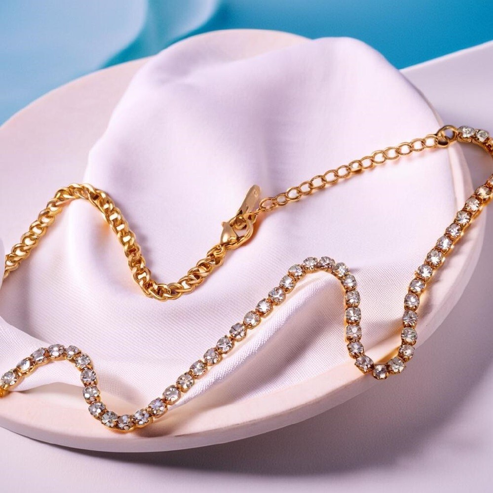Gold Tennis Chain Necklace for Women - Trendy Curb Link Jewelry Gift