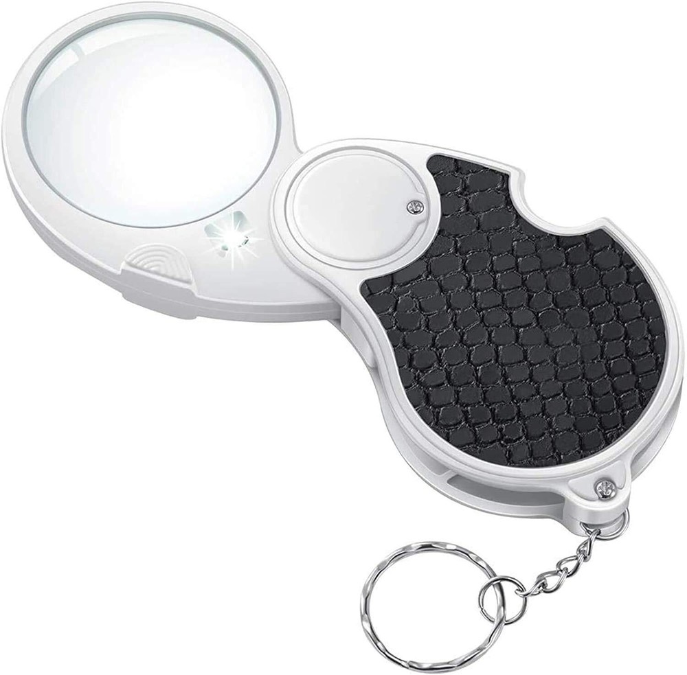 Magnifying Glass with Light, Lighted Magnifying Glass, 5X Handheld Pocket Mag...