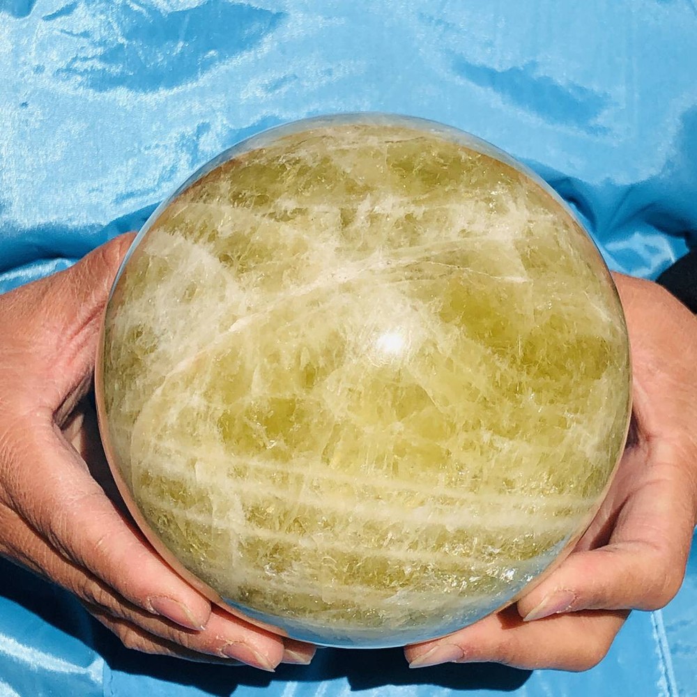 Natural Yellow Quartz Crystal Sphere 3050G Mineral Specimen 2879