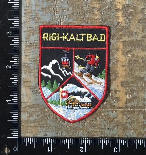 Vintage RIGI KALTBAD Ski Resort Skiing Switzerland Travel Souvenir Sew-On Patch