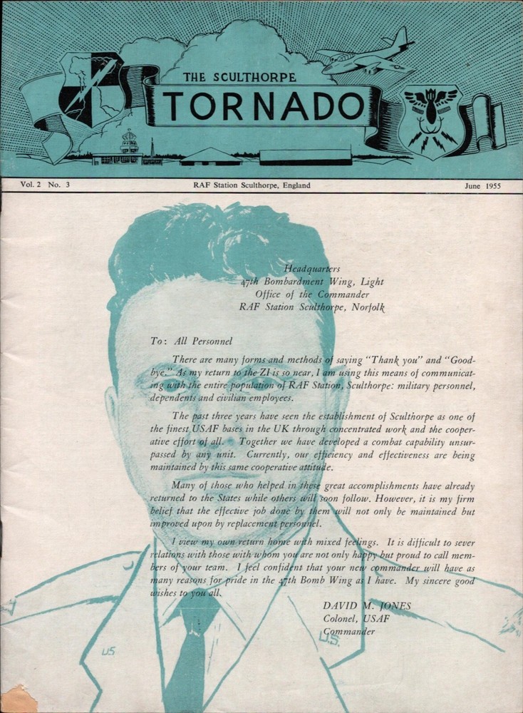 1955 June RAF STATION SCULTHORPE, ENGLAND, UK Royal Air Force magazine TORNADO