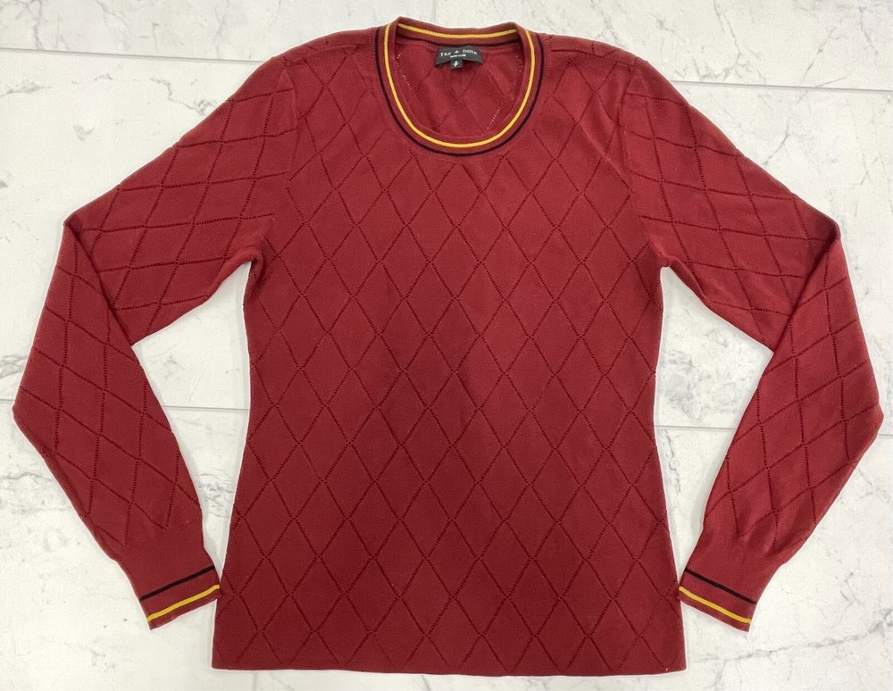 NWOT Rag & Bone Womens Long Sleeve Shirt In Red Size: Small